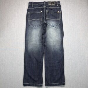 Southpole Faded Baggy Grunge Dark Wash Vintage Y2K Brown Tab Jeans Size 32